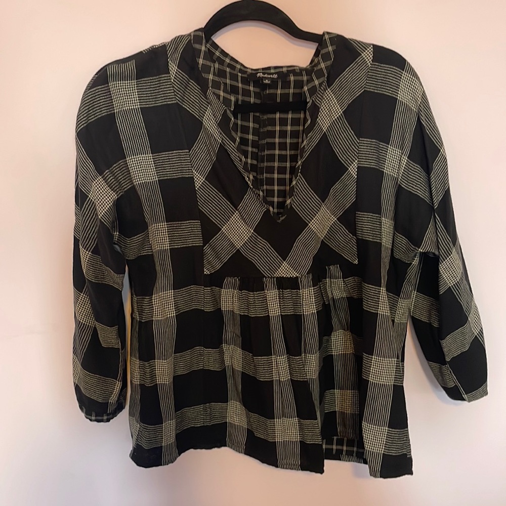 Madewell plaid flannel blouse
